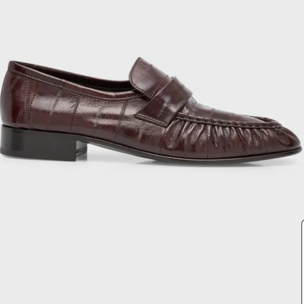 The Row soft leather loafer brown eel 39.5